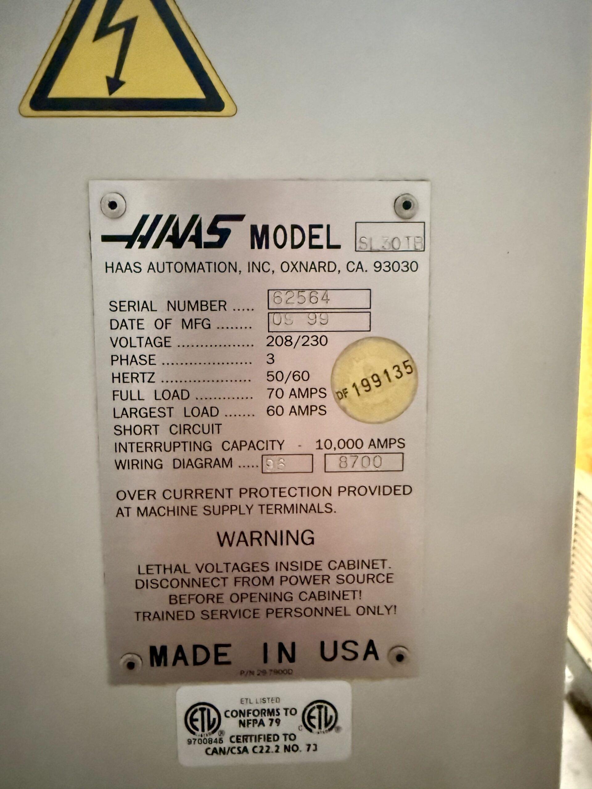 HAAS SL-30TB CNC TURNING - Image 12